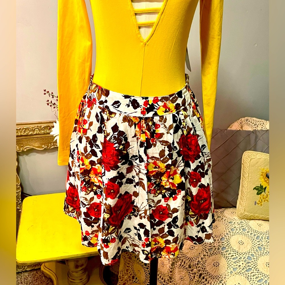 Vintage xxi Cotton Pleated Skirt